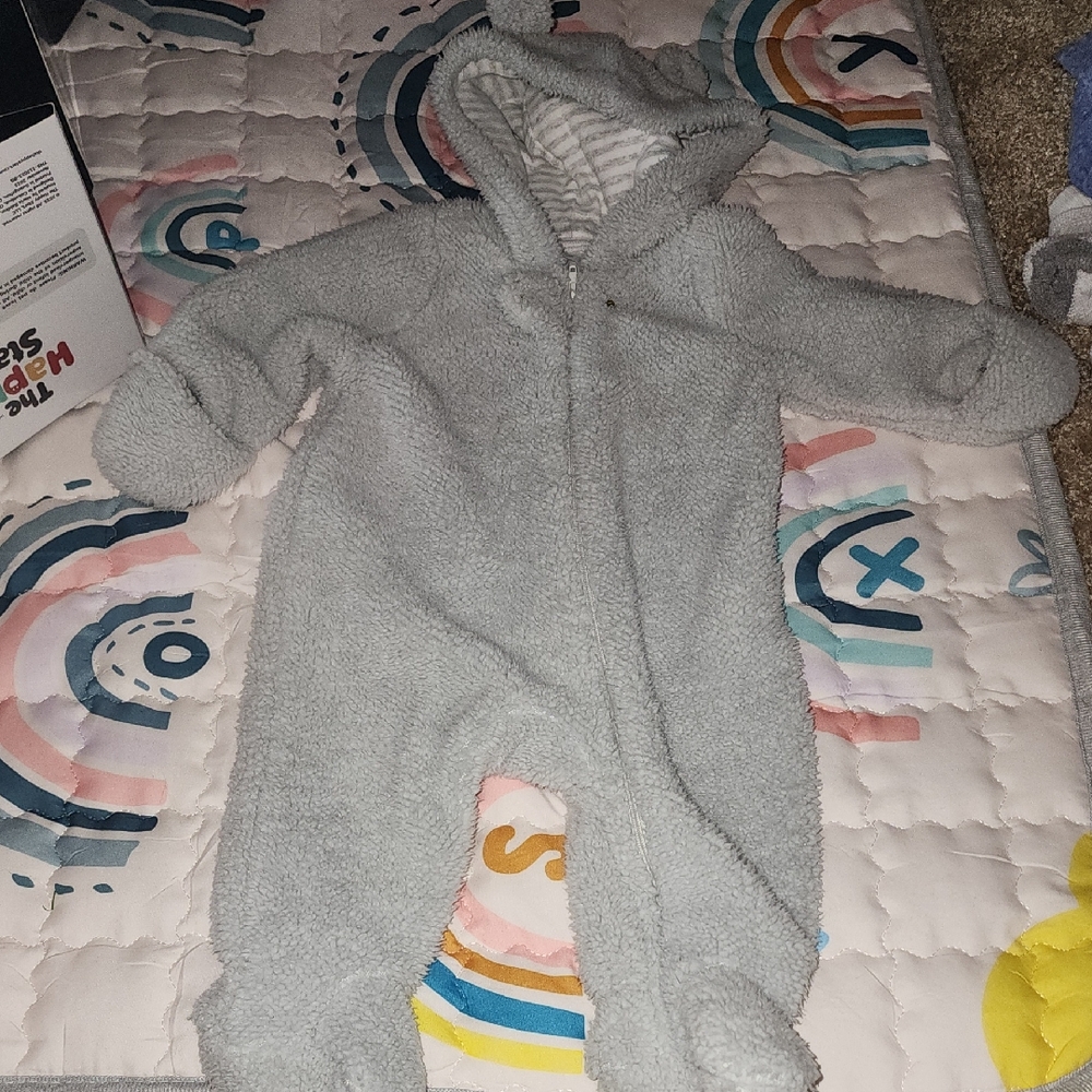 Cozy Gray Baby Bear Hooded Jacket